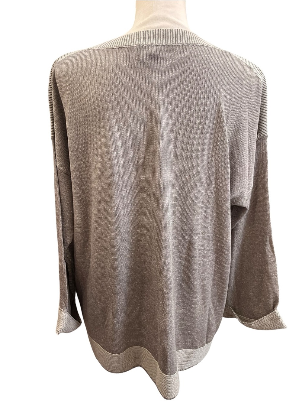 Chico’s Taupe Lightweight Boat Neck Pullover Sweater Size 2 L XL NWT - Picture 6 of 10
